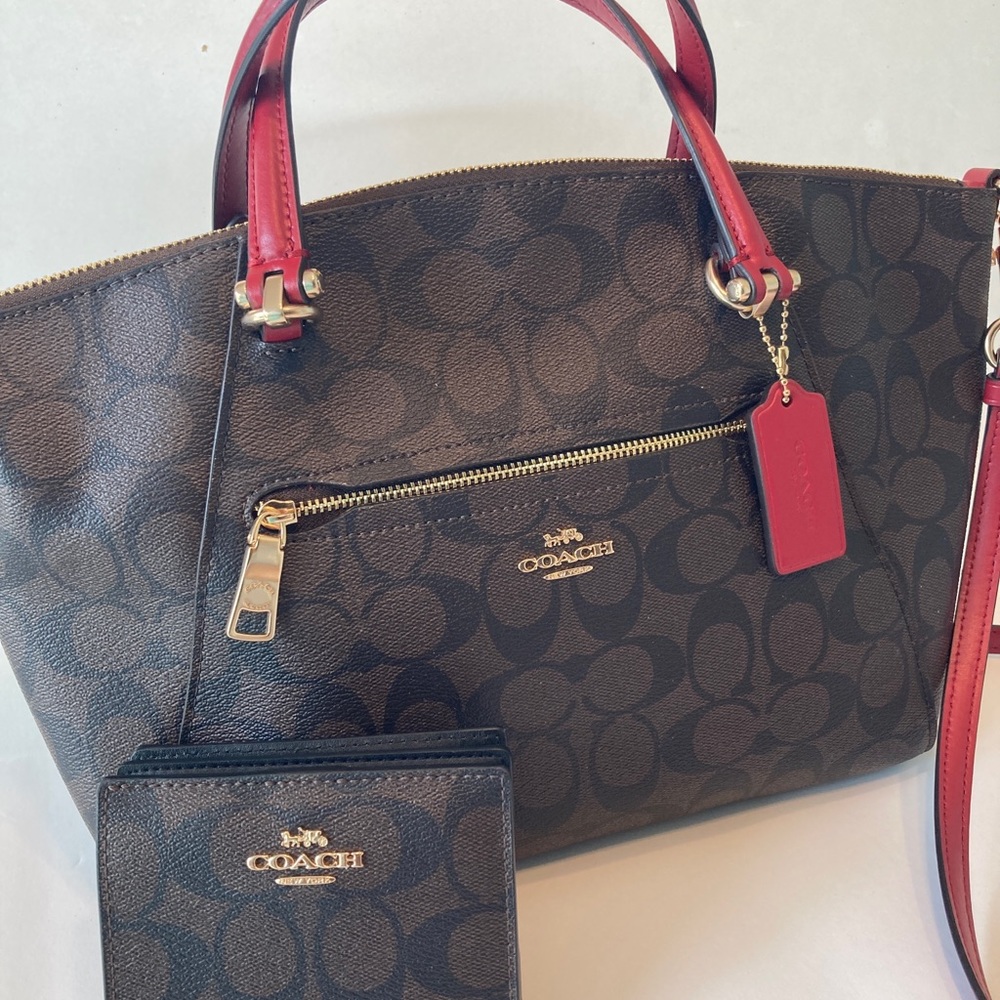 Coach bag with matching wallet